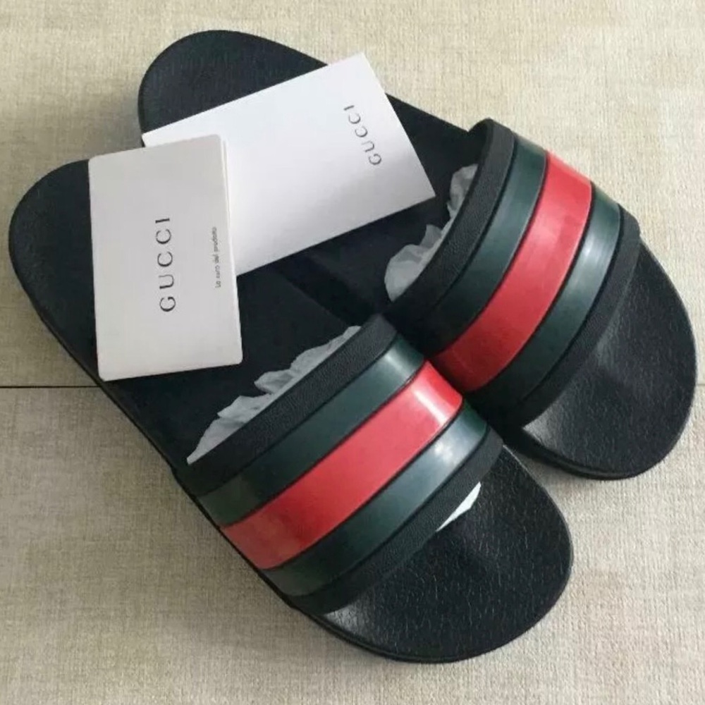 🚫SOLD🚫New MEN’S Gucci Logo Slides EU 42, US 8.5 - Picture 2 of 8